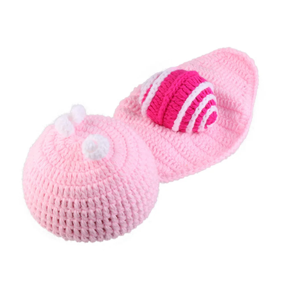 الأطفال الصوف الحلزون نمط الحياكة مجموعة مائة يوم الطفل صور الدعامة الوردي الكروشيه عقال قبعة الوليد للجنسين التصوير الفوتوغرافي