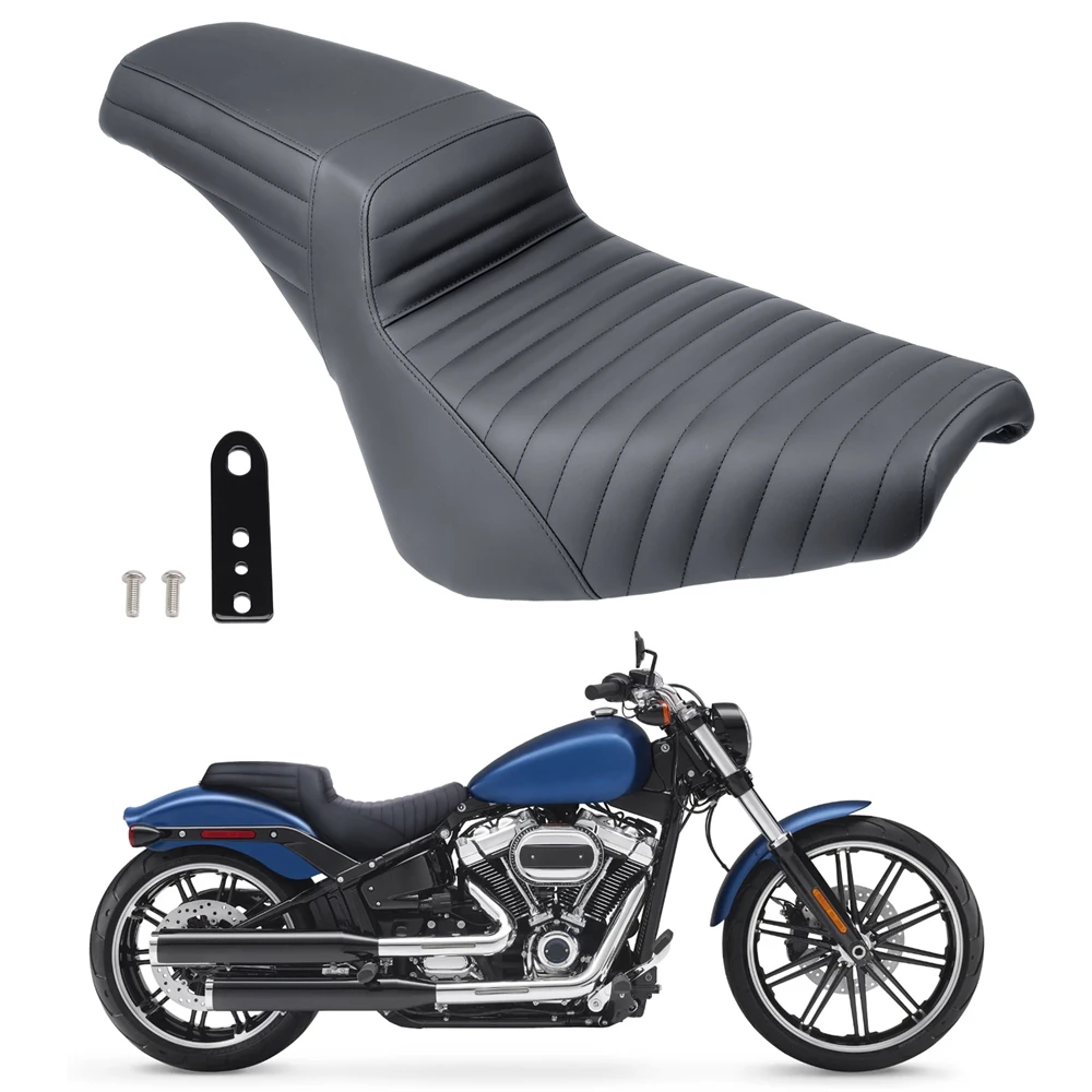 

Motorcycle Black Driver & Passenger Step-Up Seat for Harley Softail Standard Deluxe Street Bob 2018-2023