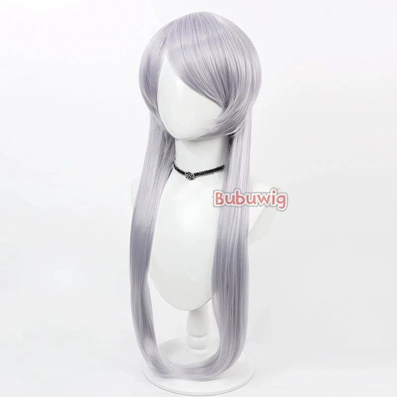 Bubuultraviolet Hakusan Yoshimitsu Cosplay Perruques, Cheveux Synthétiques, Touken Ranb Hakusan Yoshimitsu, Argent Gris, Perruque Cos, Degré de Chaleur, 70cm