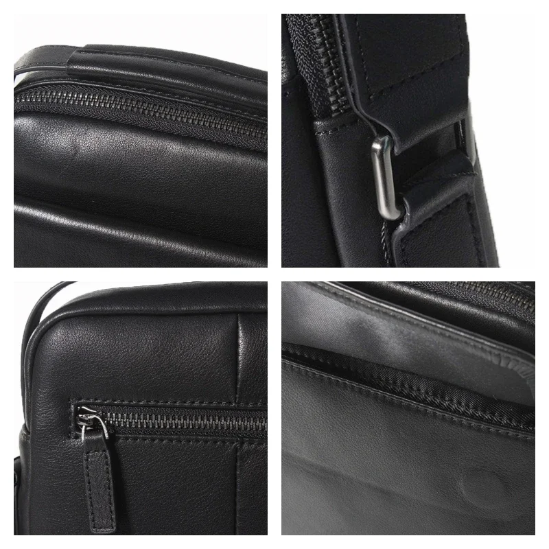 Casual Genuine Leather Shoulder Messenger Bag for Men Soft Leather Sling Bag for Travel Business Small Men Handbag Crossbody Bag