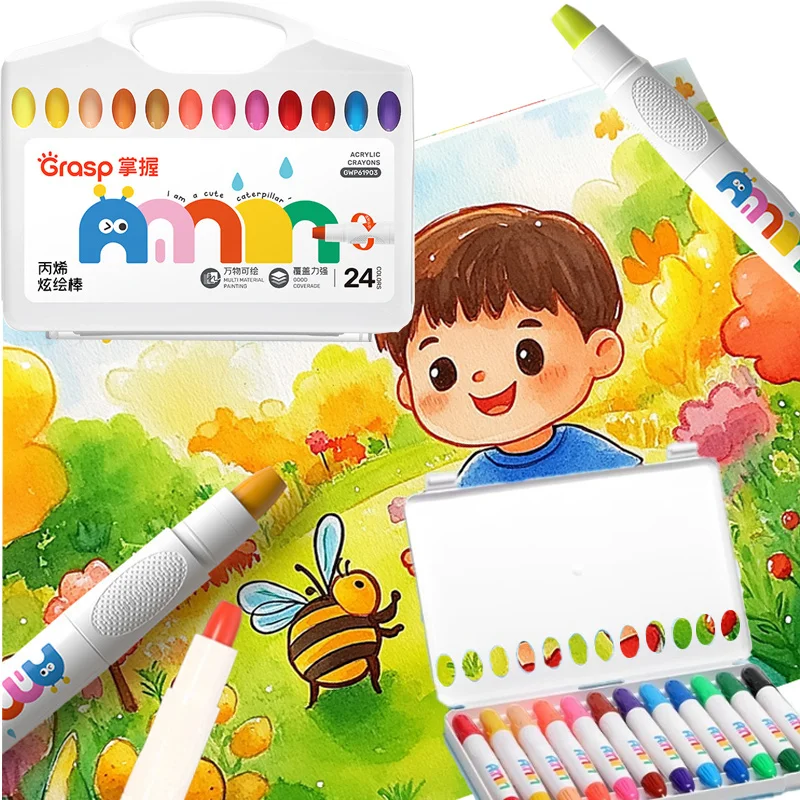 12/24/36/48 Color Oil Pastel Crayon Set Acrylic Water-soluble Washable for Children's Graffiti Hand-crafted DIY Creation