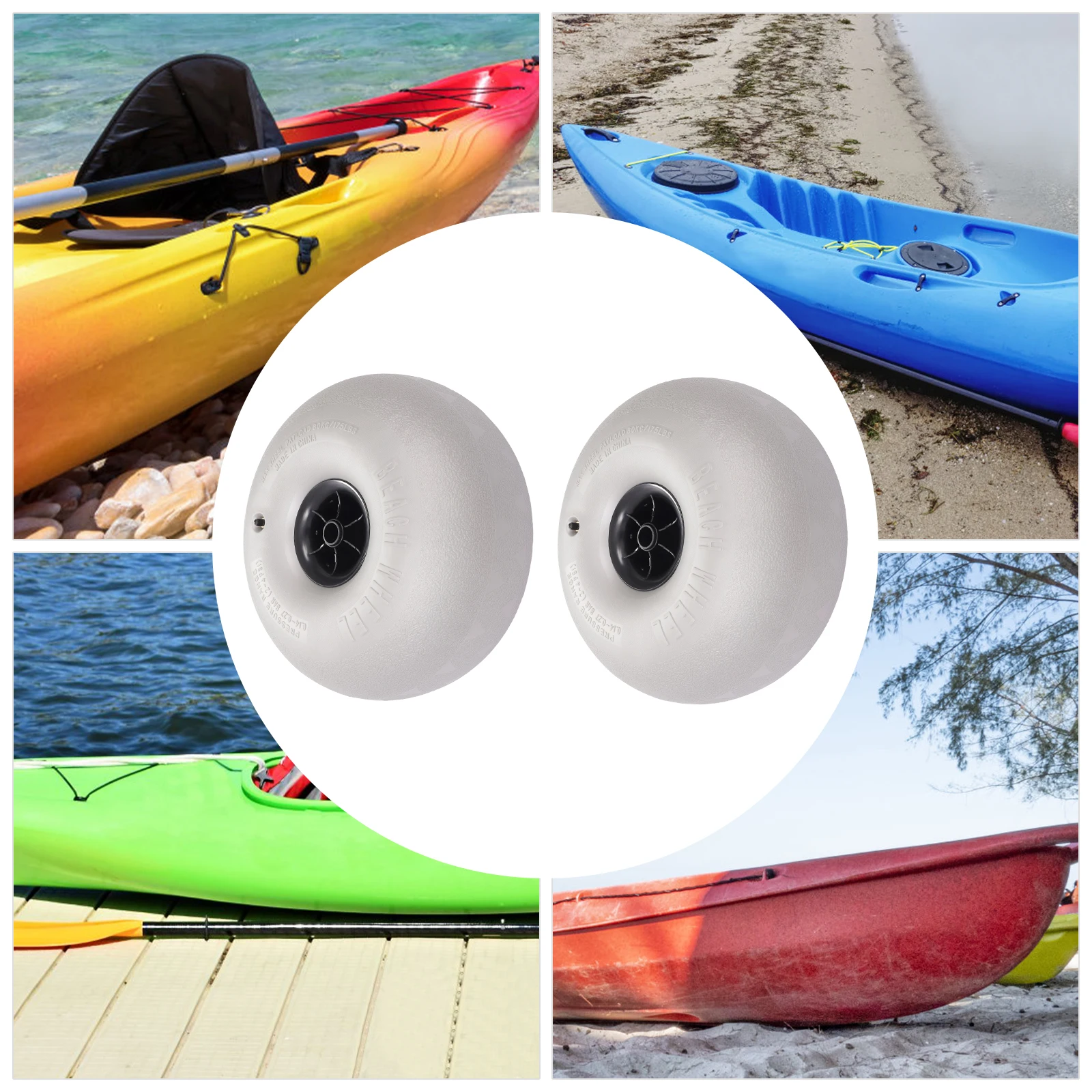 2Pcs 16" Balloon Wheel Beach Sand Tires Replacement for Kayak Dolly Cart Buggy