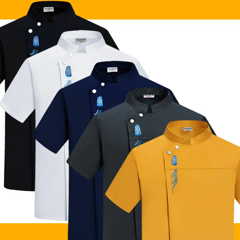 Summer Breathable Chef Workwear For Men Women Catering Teahouse Hotel Kitchen Short Long Sleeve Outfit