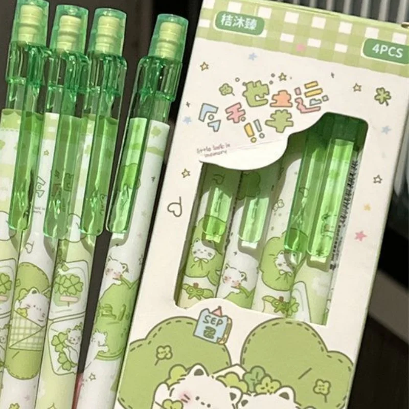 4Pcs Smooth Writing 0.5mm Mechanical Pencils With Eraser Erasable Automatic Pencil School Office Stationery For Students