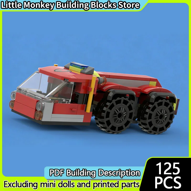 Urban Rescue Vehicles Model MOC Building Bricks Airport Fire Truck Modular Technology Children Holiday Gifts Assemble Toys Suit