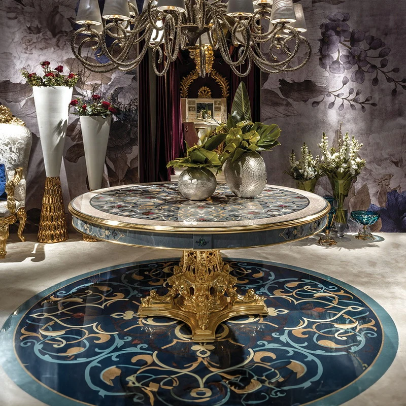 !@CASPANI TINO Classical Furniture From Italy Luxurious Hand-painted Carved Dining Table and Chair
