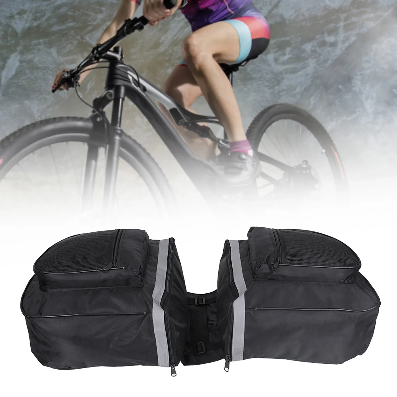 25L Waterproof Mountain Road Bicycle Bike Rack Rear Seat Tail Carrier Trunk Double Pannier Bag