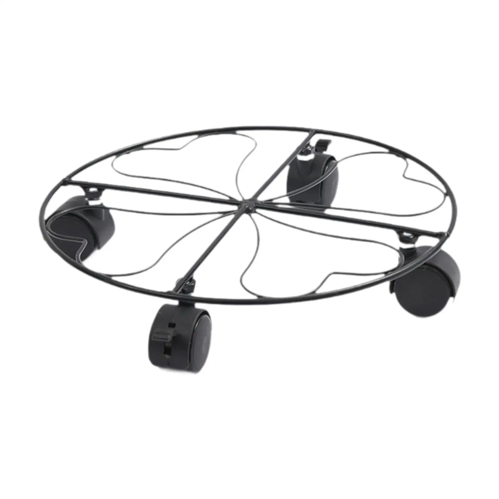 Hollow Heart Pot Caddy Planter Trolley Indoor Outdoor Rolling Plant Stand
