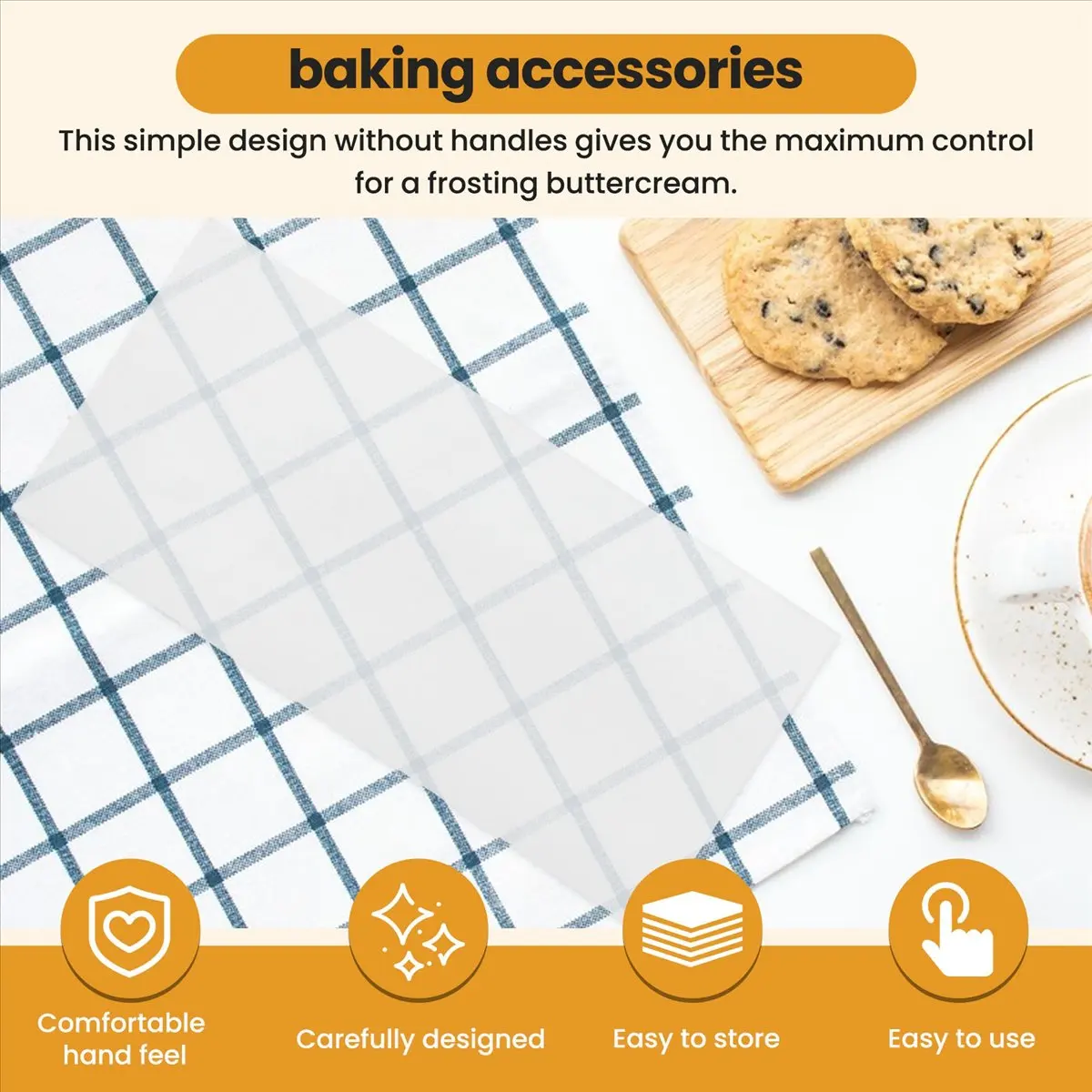 HITL Transparent Cake Cream Scraper Rectangular Acrylic Cake Baking Tool Cake Decorating Tools Kitchen Tool-C