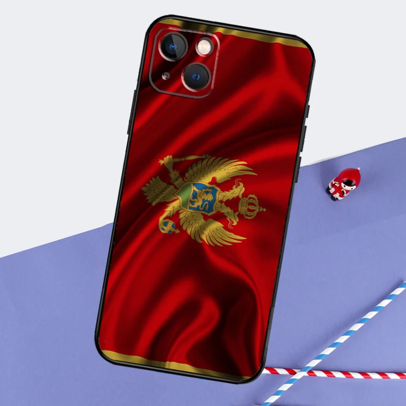 Montenegro Flag Phone Case For iPhone 16 15 11 12 13 14 Pro Max Mini XS XR X 7 8 Plus Soft TPU Cover