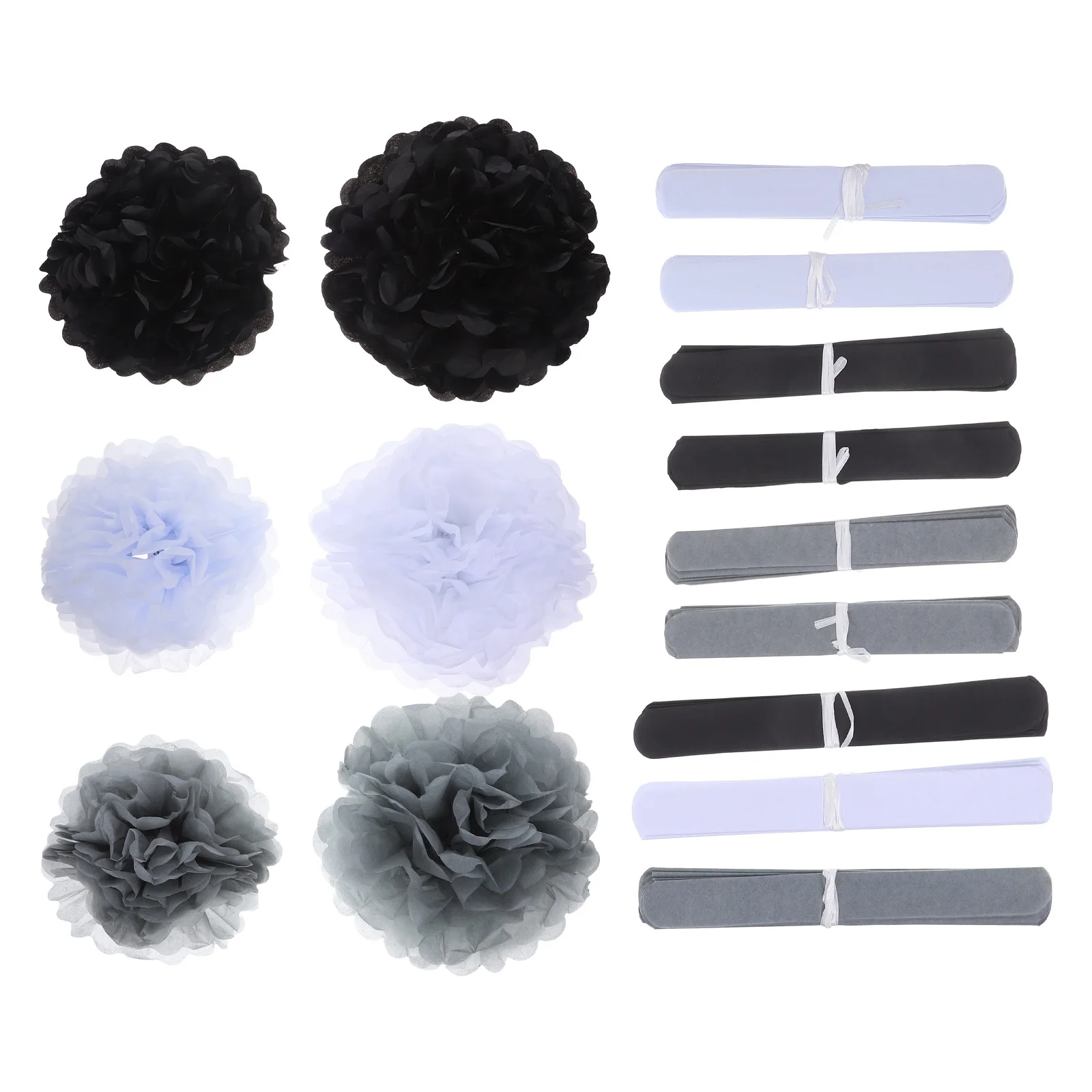 

18Pcs Elegant Paper Pom Poms Flower Balls Hanging Decorations Birthday Wedding Party Halloween Tissue Paper Hanging Pom Poms