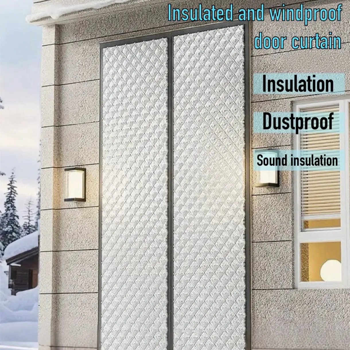 No Drill Magnetic Curtain, Odor & Noise Blocker for Bathroom, Thermal Blackout Seal for AC & Windows