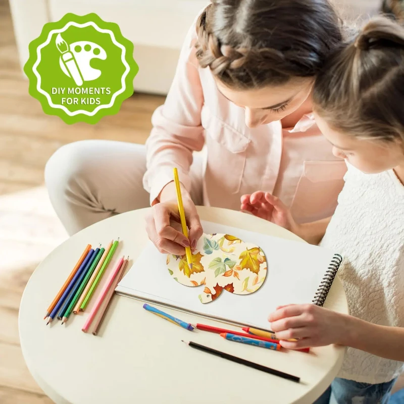 Chips de madera de calabaza, discos de madera de calabaza sin terminar en blanco para manualidades, decoraciones colgantes de otoño