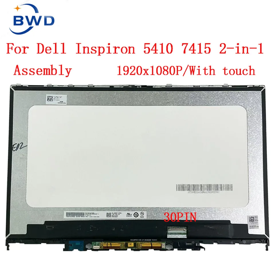 交換用LCDタッチスクリーンパネル,14インチ,fhd,dell Inspiron 5410