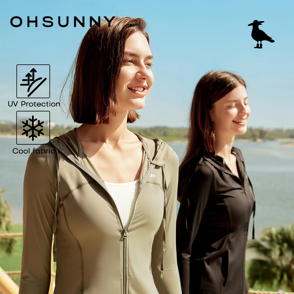 

OhSunny Slim Fit Jackets 2024 Spring Summer New Coolchill-160 Sun Protection Long Sleeve Yoga Coat for Women Outdoor Sports