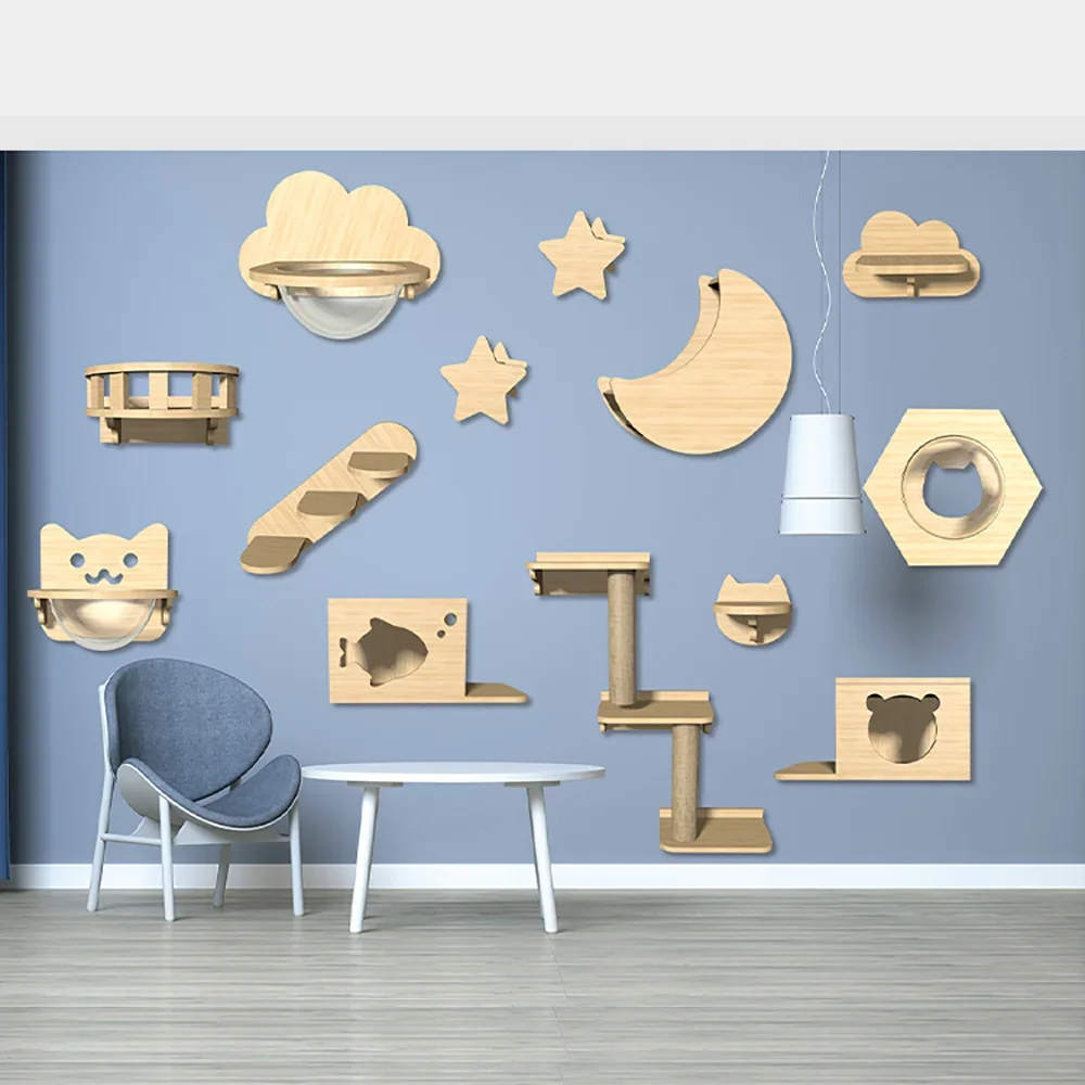 

Настенные игрушки для кошек, когтеточки, кровати и мебель, дома и среды, сизалевые когтеточки с домиком, аксессуары для деревянной башни