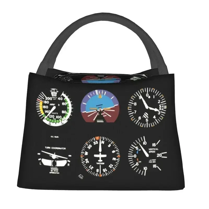 Flight Simulator Pilot Insulated Lunch Bag Airplane Aircraft Resuable Thermal Cooler Lunch Box For Women Kids