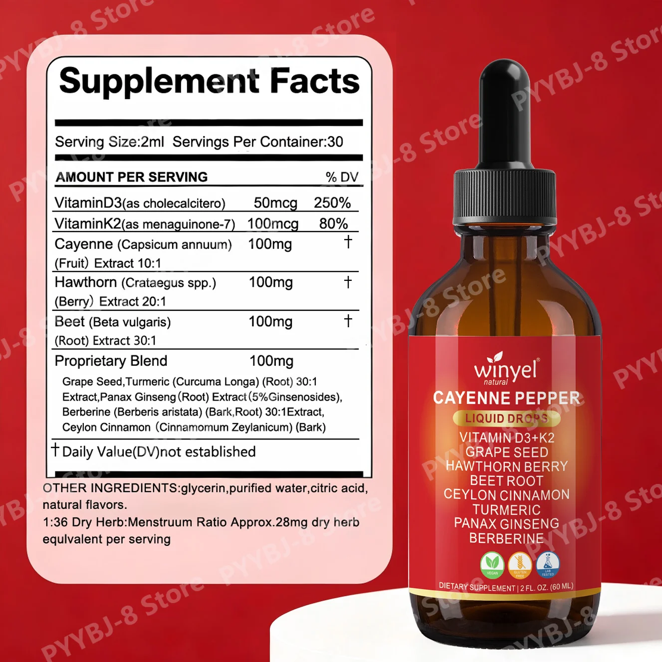Cayenne Pepper Liquid Drops, V - Vitamin D3 K2 Drop review and price