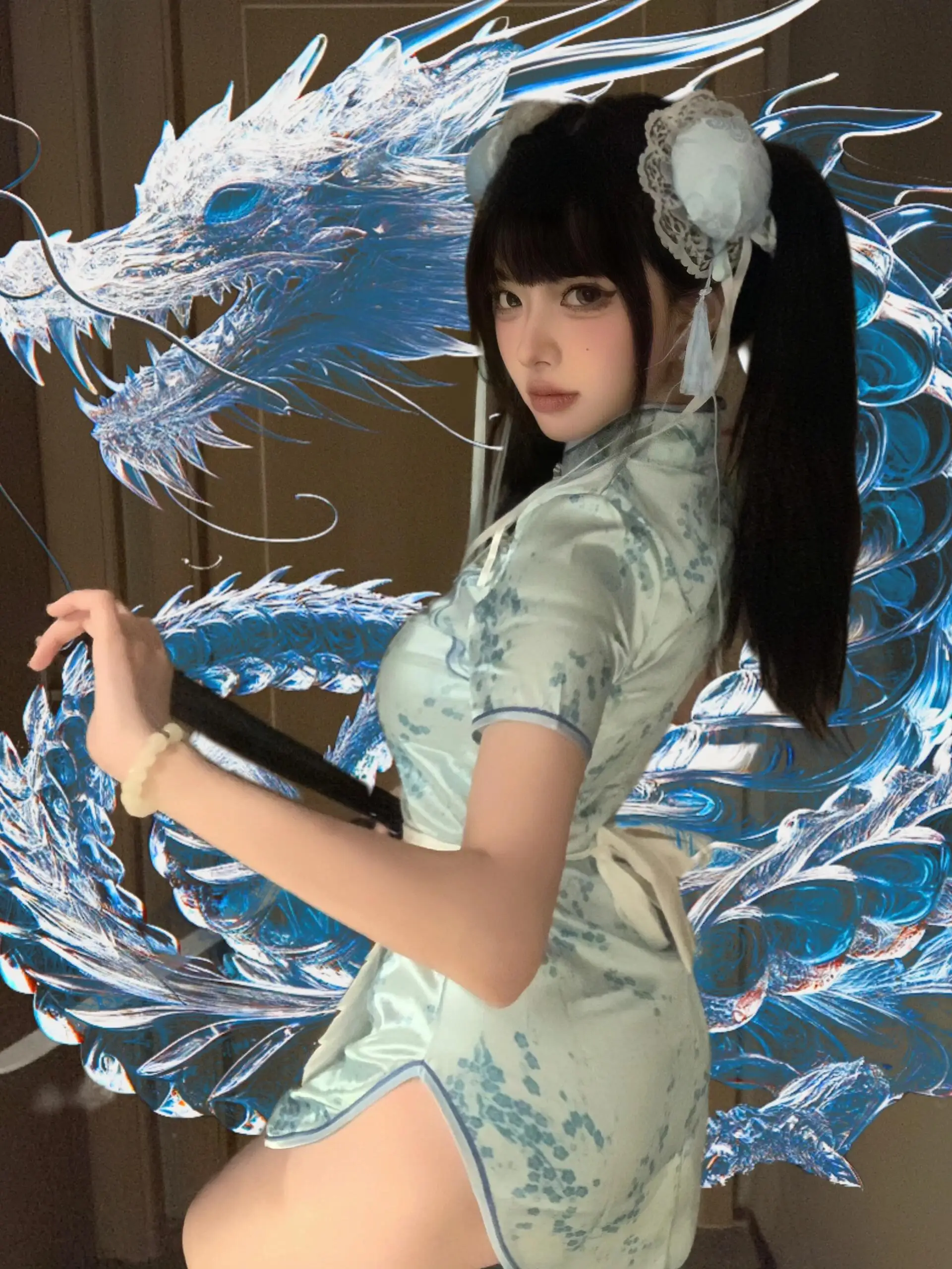 ชุดคอสเพลย์สาวน้อยสไตล์จีนแบบใหม่ ชุดเมดสาวหวาน หรือ ชุดใส่ได้ทุกวัน