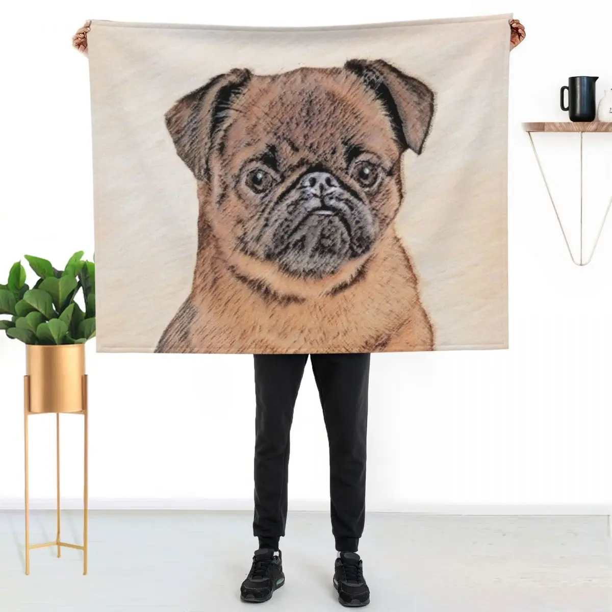 

Brussels Griffon Smooth Throw Blanket Warm Plush Fuzzy Blanket for Living Room