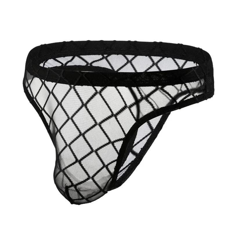 

Сексуальные мужские стринги с Т-образной спинкой, нижнее белье, сетчатые прозрачные стринги для геев, сексуальные трусики с низкой посадкой и выпуклой сумкой, Homme, эротические стринги с открытыми ягодицами