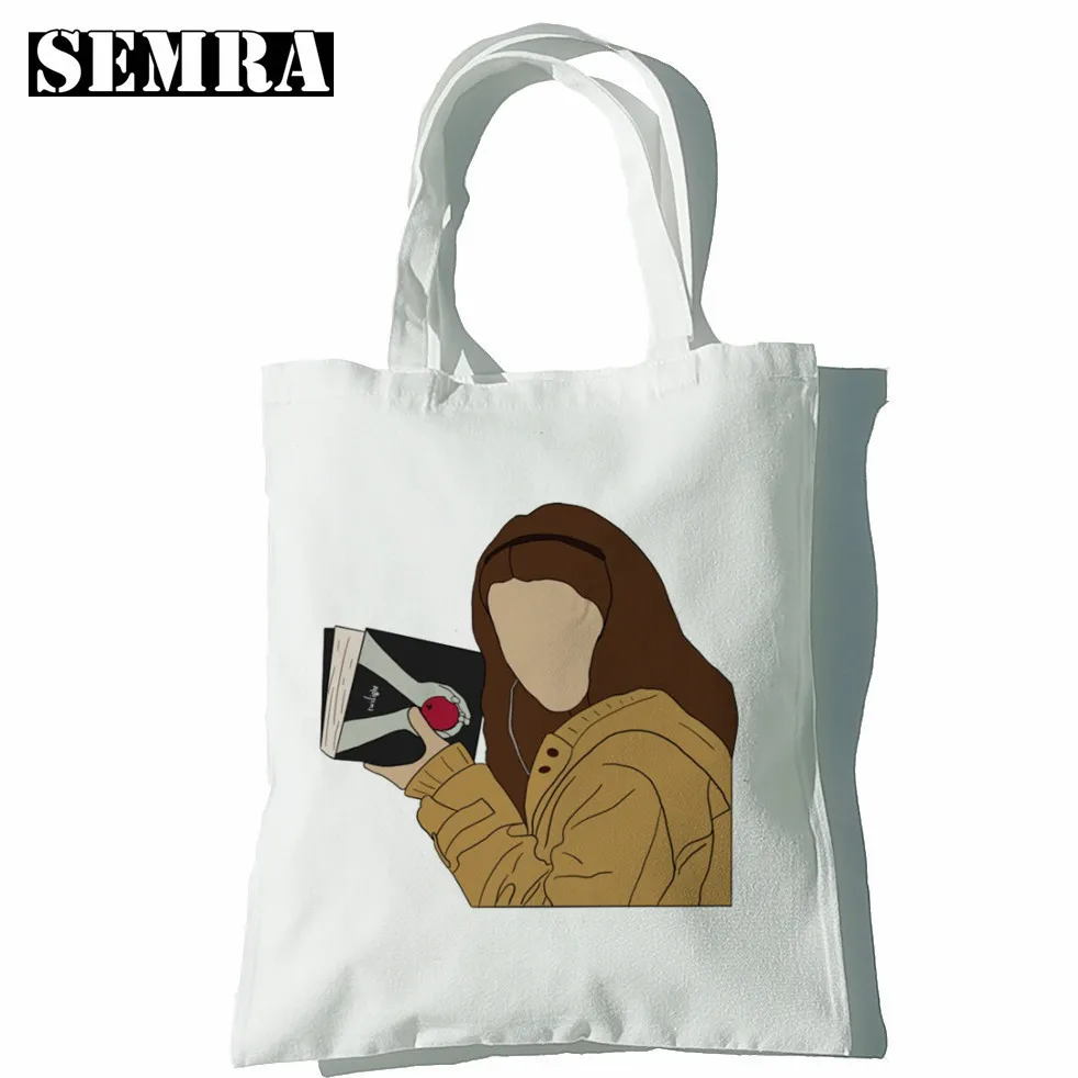 Twilight Women Canvas Tote Bag Eco Shopping Bag Large Capacity Shoulder Bag for Women Female Foldable Beach Shopper Bag