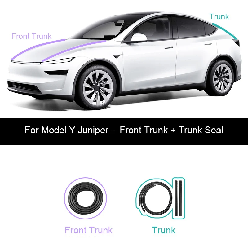 Für Tesla Model Y Juniper Türdichtungsstreifen, schalldichter Gummi-Dichtungsstreifen für die Abdichtung von Highland B-Säulen, Geräuschreduzierung