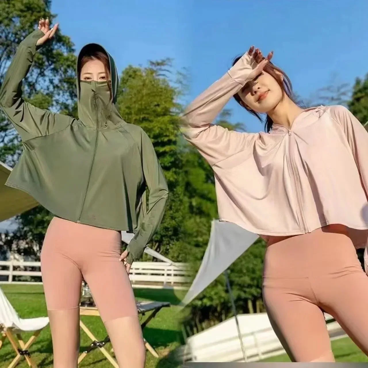 جديد 2025 ملابس نسائية للحماية من الشمس من الجل الأسود صيفية من الحرير الجليدي قابلة للتنفس للحماية من الأشعة فوق البنفسجية ورقبة دائرية شال خارجي