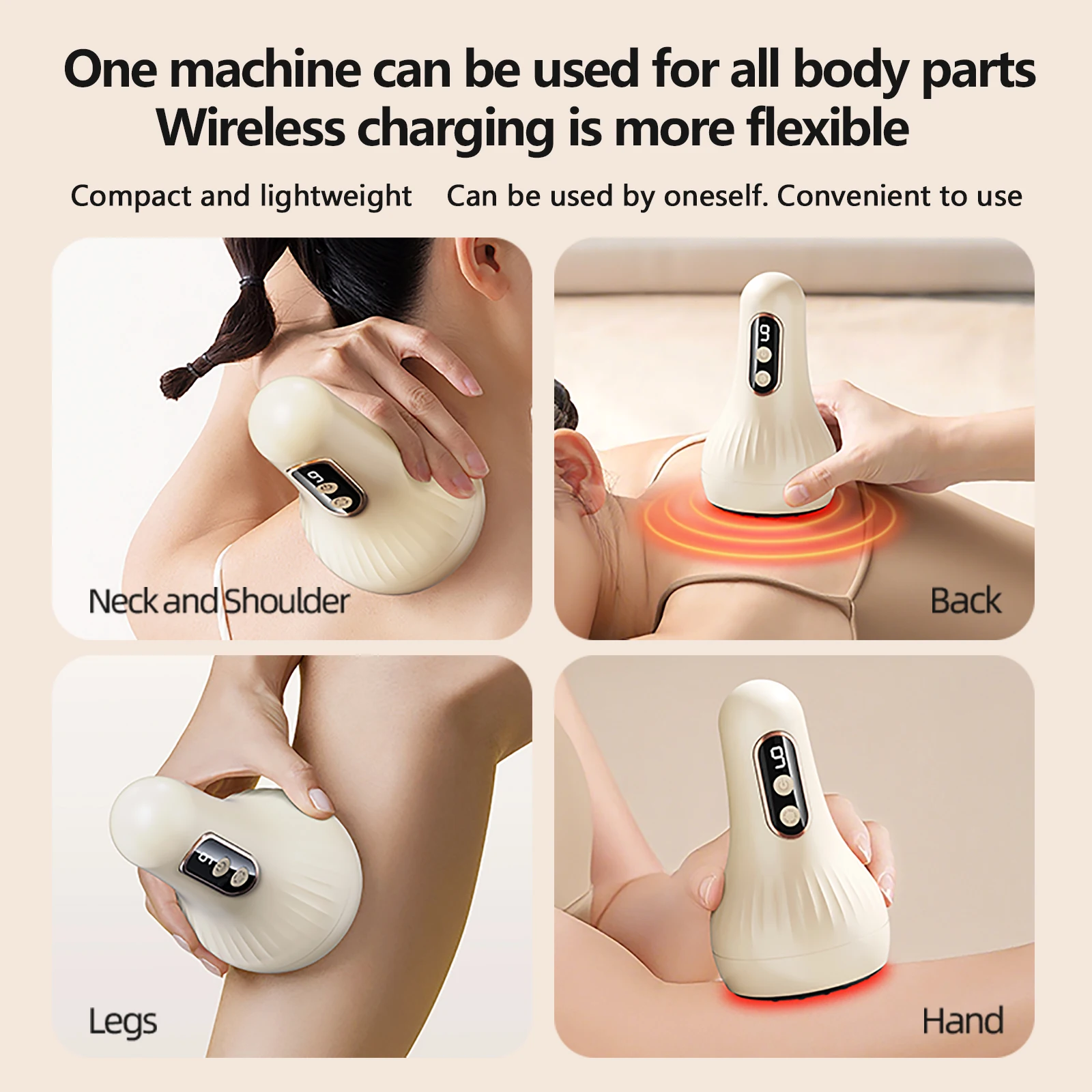 Intelligent Rechargeable Electric Cupping Massage Device | Gua Sha Massage Device, 1200mAh Rechargeable | Suitable for Home Use