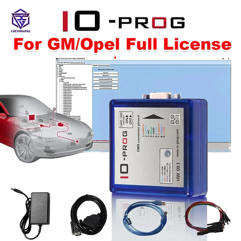 IO-PROG Full Terminal Programmer for GM/Opel Full license I/O Prog ECU TCM BCM EPS of K-line CAN BD9&OB Car Diagnostic Tools