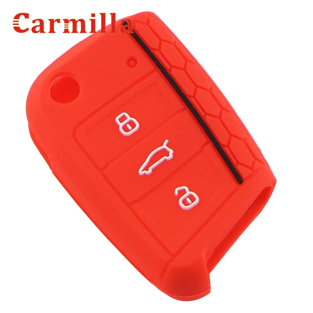 Silicone Key Fob Case for Volkswagen VW Polo Golf 7 7.5 for Skoda Octavia Kodiaq Karoq for SEAT Ateca Leon Cover Shell 2015-2020