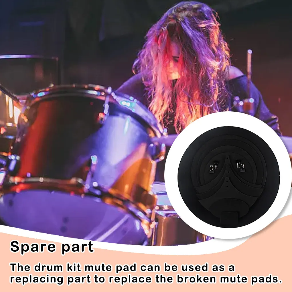 14 Pieces/Set Cymbal Drum Kit Mute Pads Sound Insulation Percussion Drumming Instrument Replacement Part Silencers Drummer