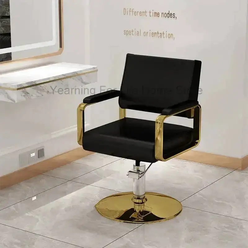 Cadeiras de barbeiro profissionais, giratórias, luxuosas, douradas, para pedicure, cabeleireiro, estilista, mocho, equipamento de barbeiro, MQ50BC