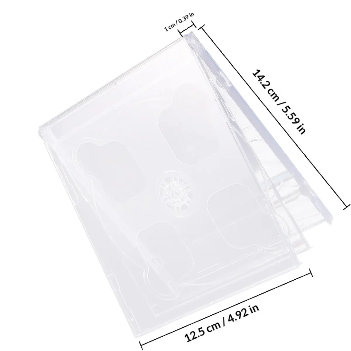 5Pcs Cd Case Dual Disc Plastic Standard Clear Replacement Transparent Compact Disc Holder Media Video Storage Case