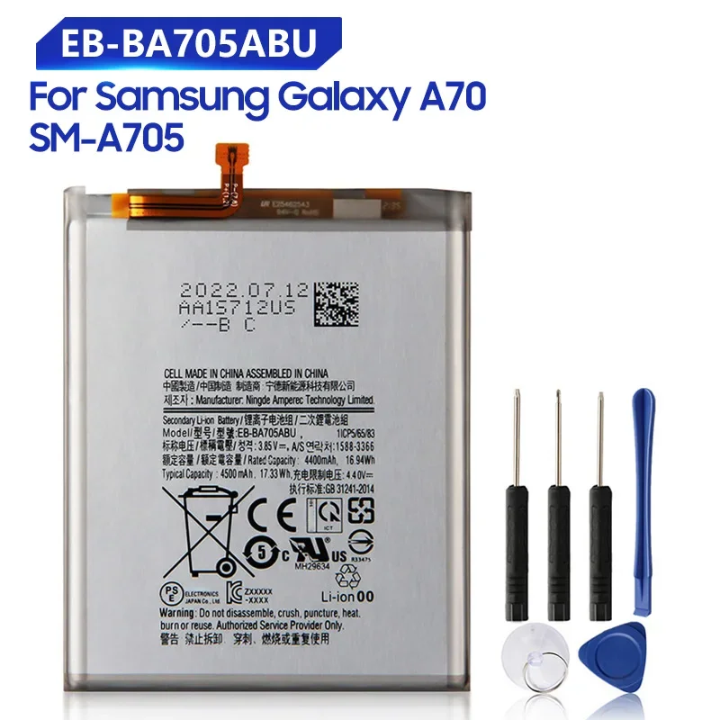 Replacement Battery EB-BA705ABU For Samsung Galaxy A70 A705 SM-A705 Rechargeable Phone Battery 4500mAh