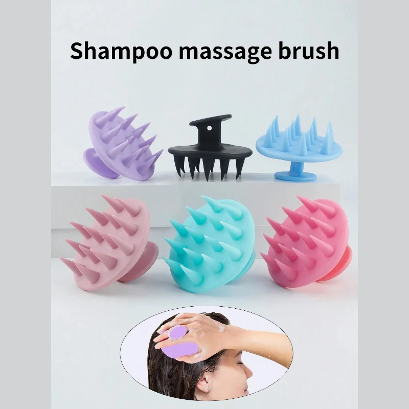 

1pc Silicone Shampoo Brush Body Massage Brush Bath Shower Brush Salon Hairdressing Tool Scalp Massage Comb Hair Washing Comb