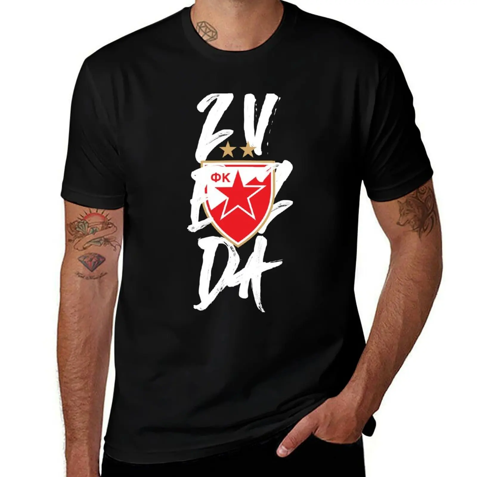 

Crvena Zvezda Serbia Football Belgrade T-Shirt Plus Size Loose Short Sleeve Top