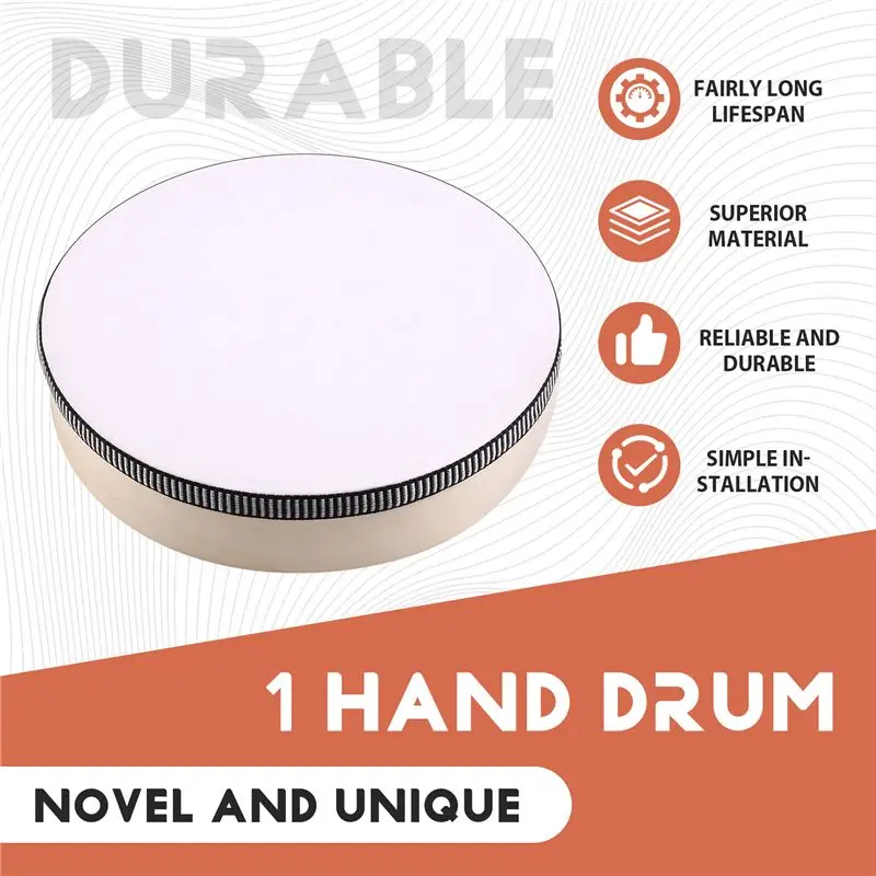 AED2-8Inch Hand Held Drum Tambourine Drum Metal Jingles Percussion Musical Instrument For KTV Party Games