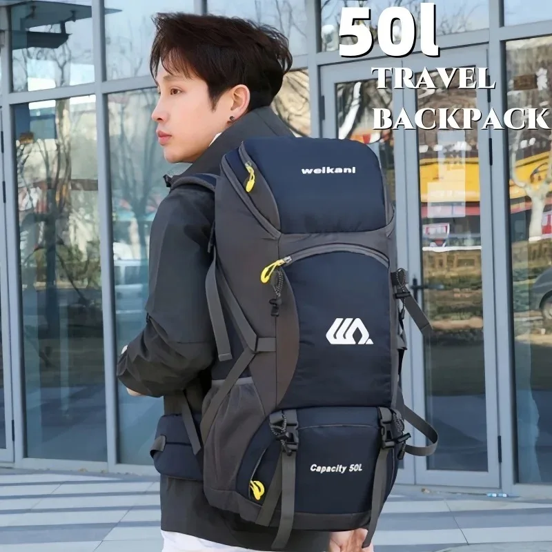 50L トラベルバックパック キャンプ ハイキング リュックサック 防水 アウトドア 登山 トレッキングバッグ 男女兼用 荷物