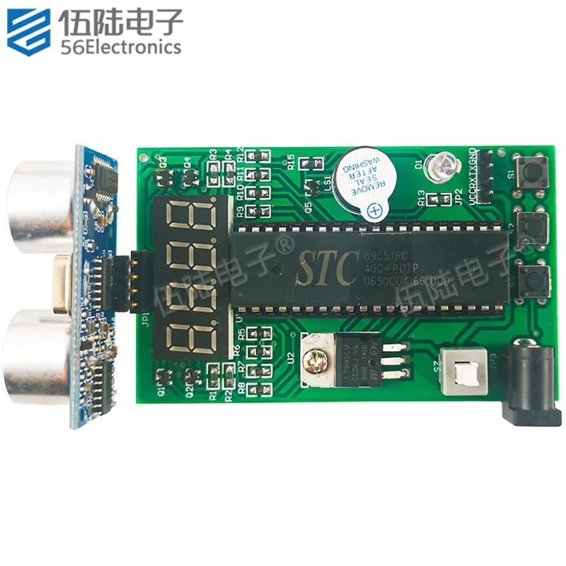 Único-chip de distância ultra-sônica instrumento de medição kit diy invertendo peças de componentes de soldagem radar