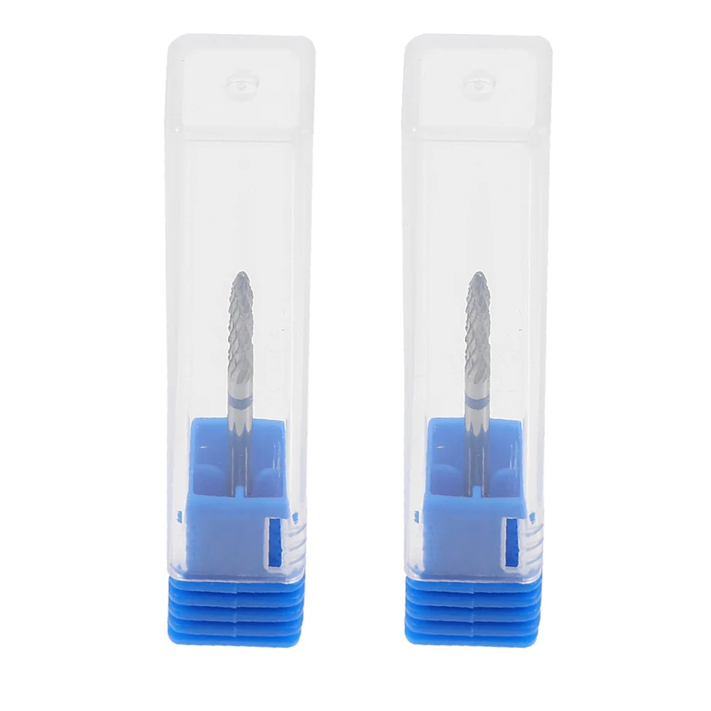 2 pezzi punte da trapano per unghie rimozione cuticola testa di molatura per smalto acciaio al tungsteno durevole strumento per manicure in metallo per uso domestico in salone