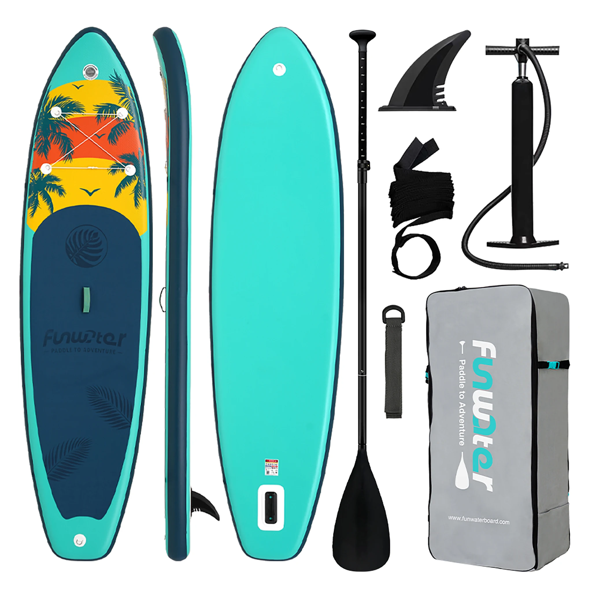 Planche de paddle gonflable Feath-R-Lite 335 cm/350 cm, planche de surf SUP grande taille pour deux personnes, planche de SUP en PVC durable avec pompe, pagaie et sac de transport, planche de surf antidérapante pour sports nautiques et yoga