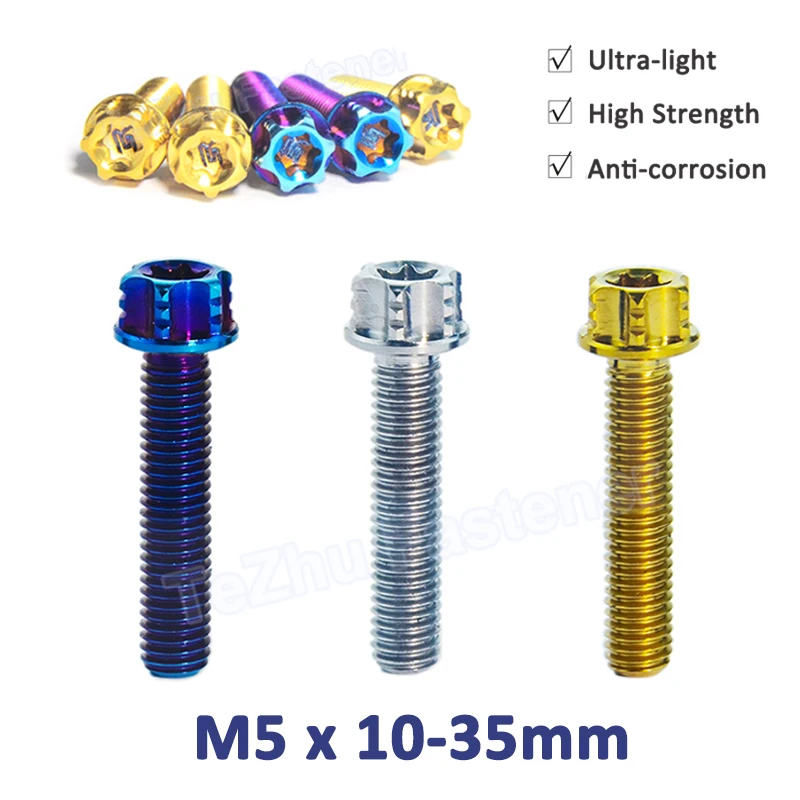 

1Pcs Titanium Bolt M5 X 10 15 20 25 30 35mm Torx Head Flange Screw Motorcycle Motor Cover Fuel Tank Cover Fuel Cap Screws