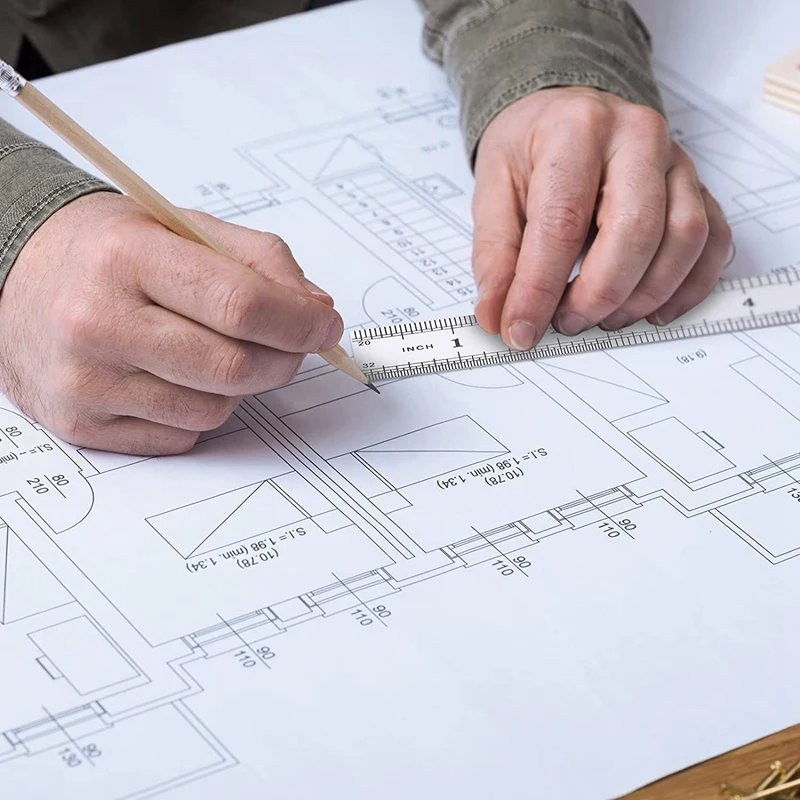 32 Pcs Metal Ruler Bulk Set 6 Inch And 12 Inch Metric Straight Edge Rulers Office Ruler