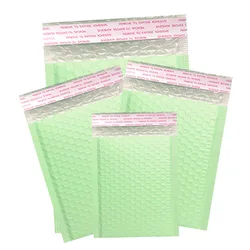 Sac à Bulles en Plastique Vert Clair Antichoc, Enveloppe Rembourrée d'Expédition, Emballage Express, Sacs de Courrier, Pochettes Cadeaux, 50 Pièces