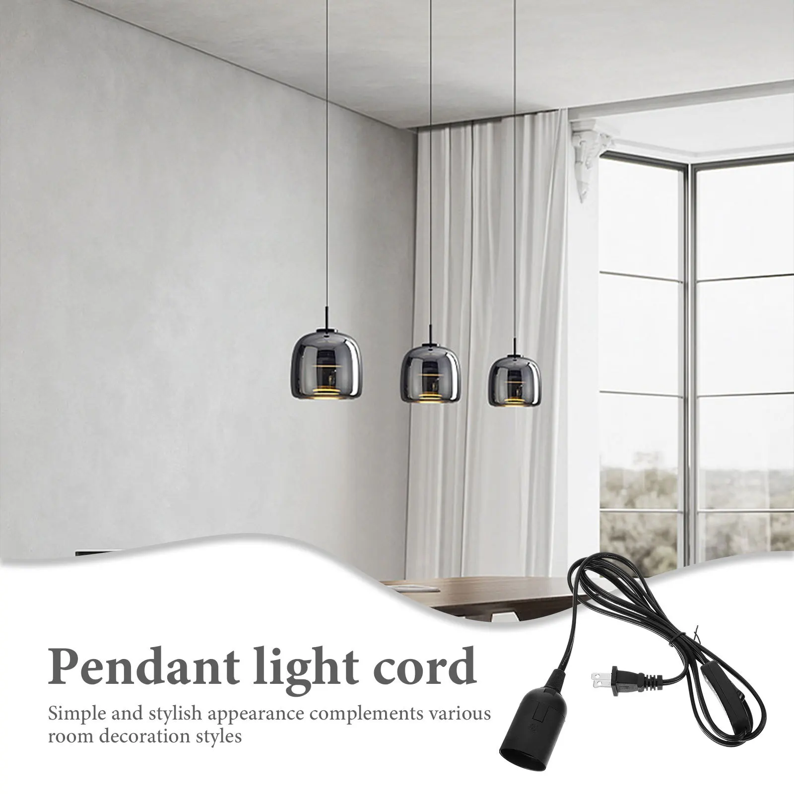 

Hanging Light Socket with Plug in Cord Us Standard Lamp Holder for Light Bulb Base Extension Compatible with Various Decor