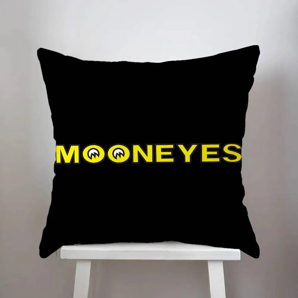 Mooneyes كيس وسادة على الوجهين الطباعة غطاء الوسادة 45x45 الوسائد الزخرفية أريكة ديكور المنزل المخدة الناعمة