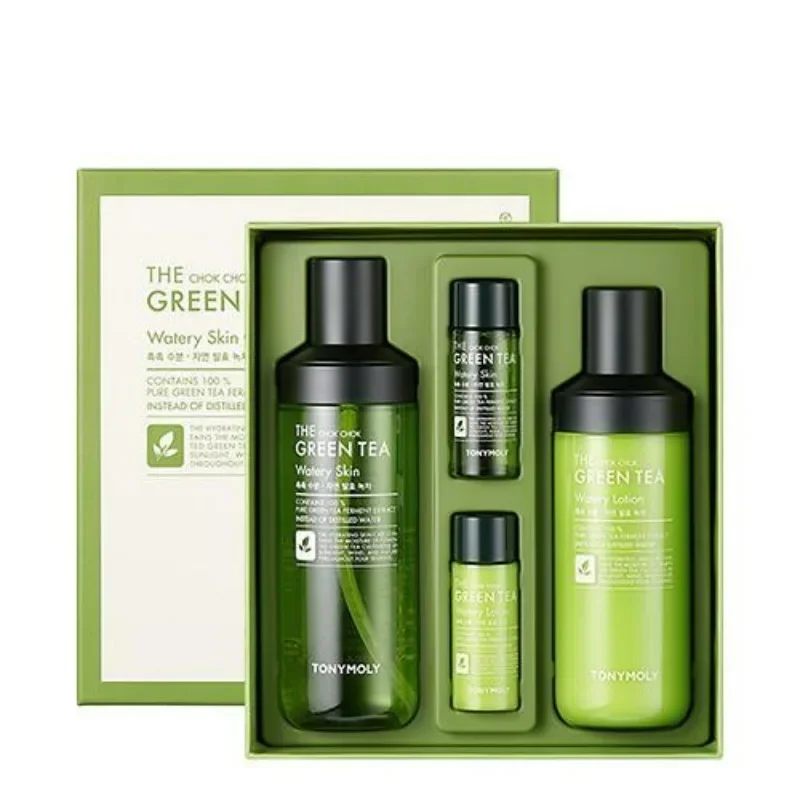 Original Korean Skincare Tonymoly Green Tea Moisturizing Toner Emulsion Skincare Set Refresh Hydrate Oil Control Rare Beauty