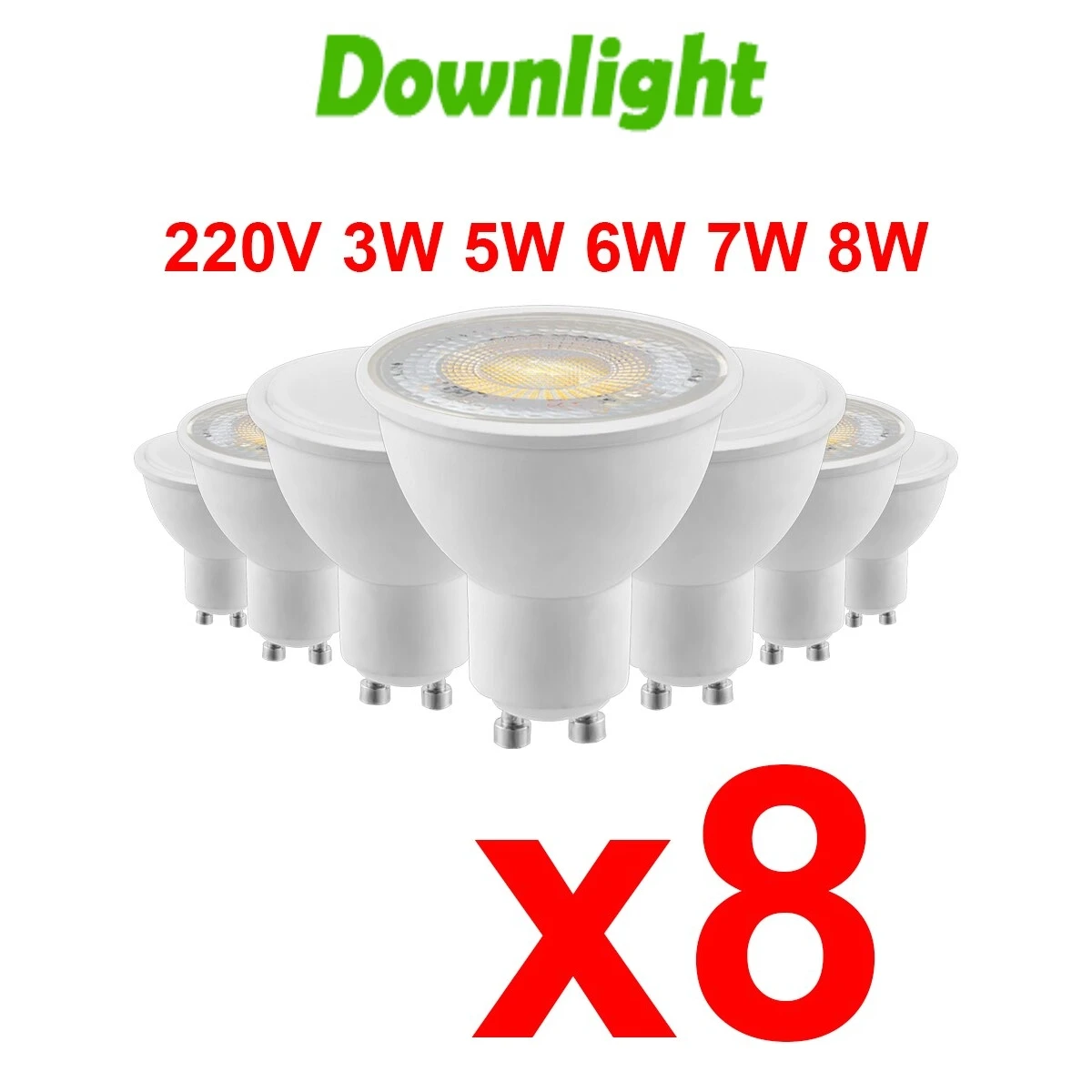 

8PCS 38 120 Degree foco LED Spotlight GU10 MR16 AC220V AC110V 3W-8W warm white cold white daylight led lighting for living room