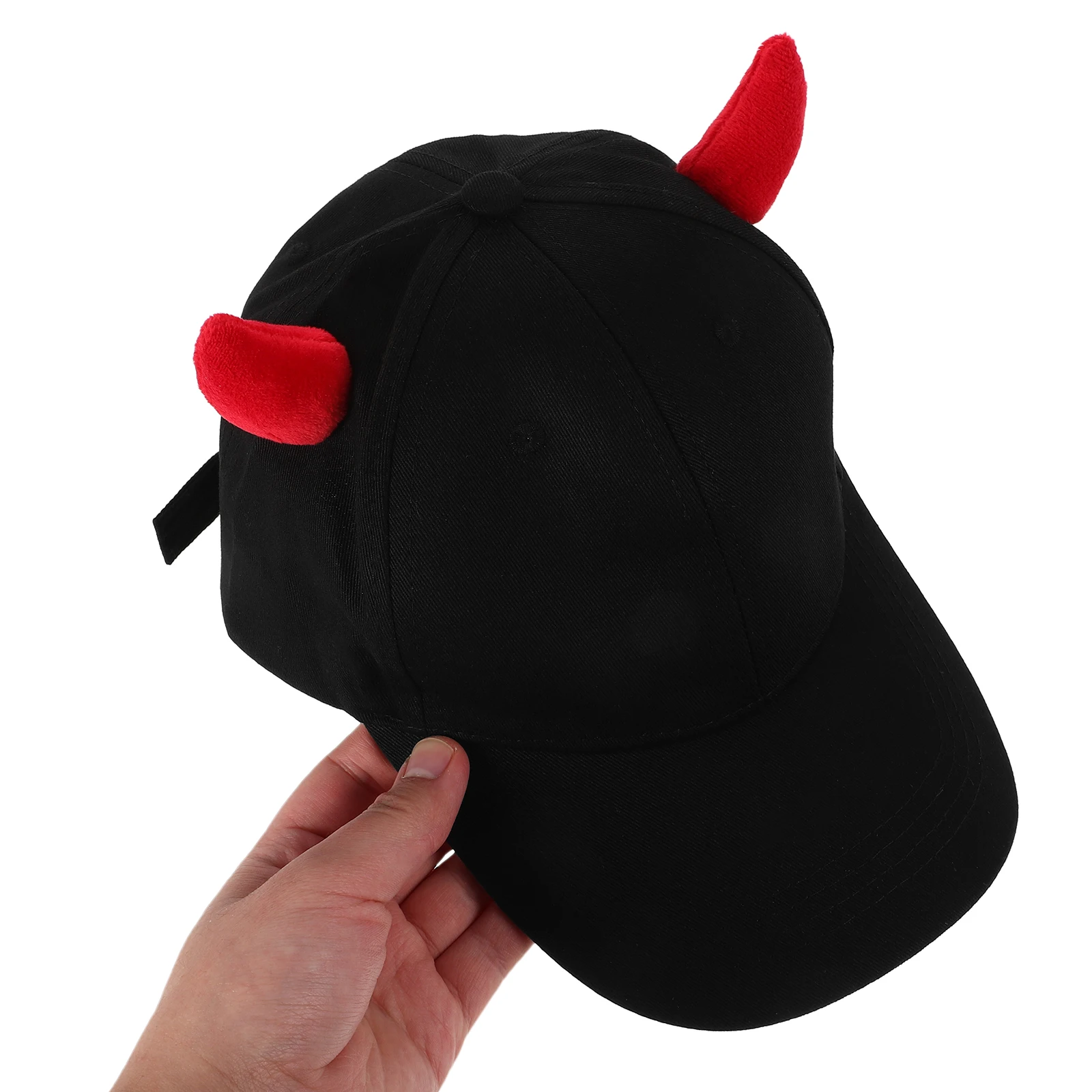 Czapka z daszkiem z rogami diabła, bawełna/poliester, ochronna czapka na zewnątrz dla mężczyzn i kobiet, stylowa, unikalna ozdoba głowy na Halloween.